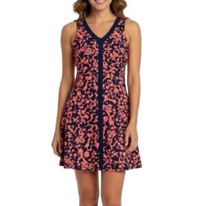 Title Nine Women’s Hillary Dream Dress Navy Blue/Coral Pink Size XL